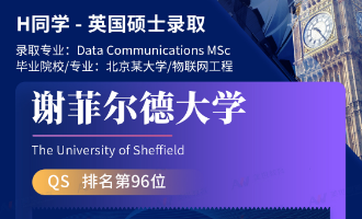 美世捷报 | 恭喜H同学斩获英国谢菲尔德大学硕士offer