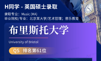 美世捷报 | 恭喜H同学斩获英国布里斯托大学硕士offer