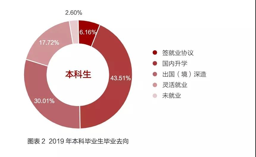 本科毕业生毕业去向分比例图